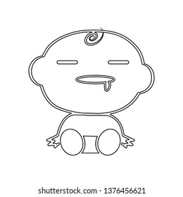 Sleeping baby boy icon. Element of Baby for mobile concept and web apps icon. Outline, thin line icon for website design and development, app development