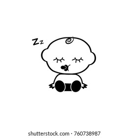 Sleeping baby boy icon. Baby element icon. Premium quality graphic design icon. Signs, outline symbols collection icon for websites, web design, mobile app, info graphics on white background