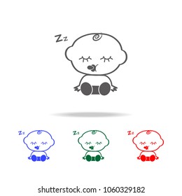 Sleeping baby boy icon. Elements of baby and baby tools multi colored icons. Premium quality graphic design icon. Simple icon for websites, web design, mobile app, info graphics on white background