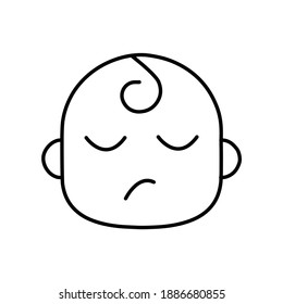 Sleeping Baby face emotion line icon