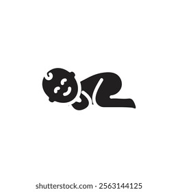 Sleeping baby icon Isolated flat vector in outline