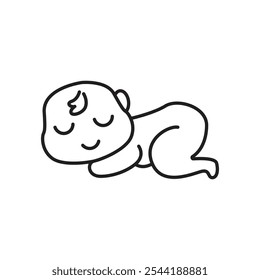 Sleeping baby icon. isolated vector icon.