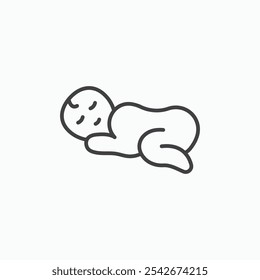 Sleeping baby icon set in black color