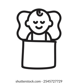 Sleeping baby icon Simple thin outline