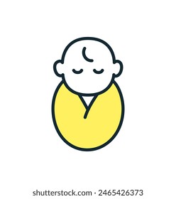 Sleeping baby icon. Simple vector illustration.