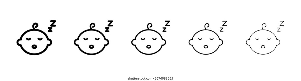 Colección de Vector de icono de bebé dormido. EPS 10