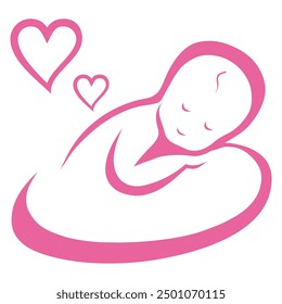 sleeping baby icon vector design. baby logo vector design

