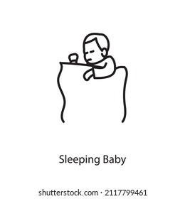 icono del bebé dormido en el vector. Logotipo