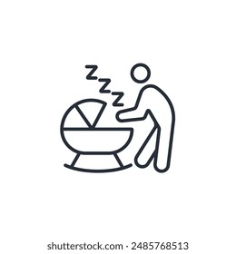 sleeping baby icon. vector.Editable stroke.linear style sign for use web design,logo.Symbol illustration.
