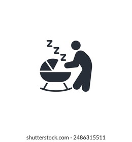 sleeping baby icon. vector.Editable stroke.linear style sign for use web design,logo.Symbol illustration.
