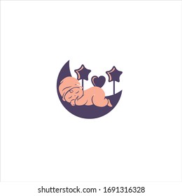 SLEEPING BABY LOGO DESIGN WITH STAR