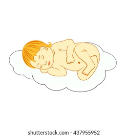 Sleeping baby on the cloud