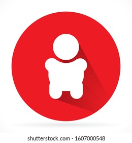Sleeping baby silhouette, stylized line logo. Cute simple vector illustration.