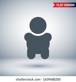 Sleeping baby silhouette, stylized line logo. Cute simple vector illustration.