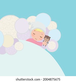 bebé dormido con oso de peluche