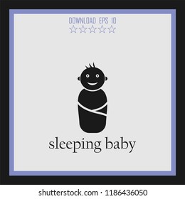 sleeping baby vector icon