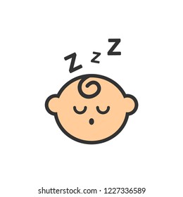 Sleeping baby vector icon