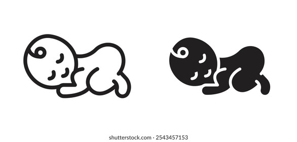 Icono de Vector de bebé dormido en negro.