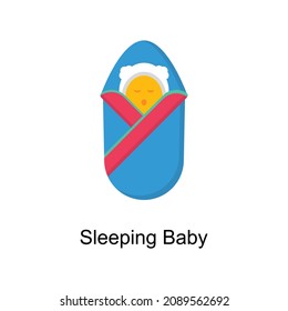 Sleeping Baby Vector illustration in flat style. Pediatrics symbol in EPS file.