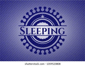 Sleeping badge with jean texture