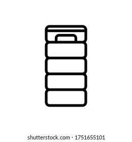 Bolsa de dormir, icono de campamento. Línea simple, contorno de elementos vectoriales de iconos de acampada para ui y ux, sitio web o aplicación móvil