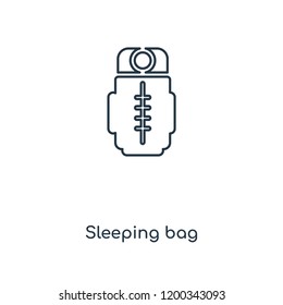Sleeping bag concept line icon. Linear Sleeping bag concept outline symbol design. This simple element illustration can be used for web and mobile UI/UX.