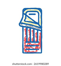 sleeping bag doodle icon sketch vector. sleeping bag sign. isolated symbol illustration