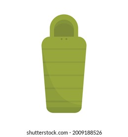 Sleeping bag equipment icon. Flat illustration of sleeping bag equipment vector icon isolated on white background