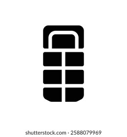 Sleeping Bag Glyph Icon. Sleeping Bag Icon