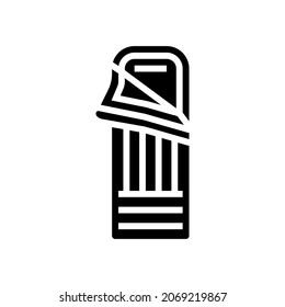 sleeping bag glyph icon vector. sleeping bag sign. isolated contour symbol black illustration