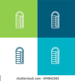 Sleeping bag green and blue material color minimal icon or logo design