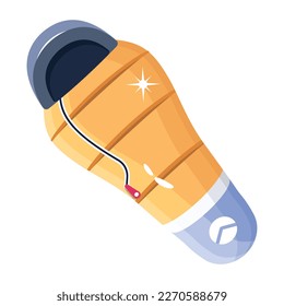 Icono de bolsa de dormir en estilo 2d 