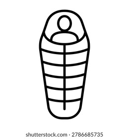 Sleeping bag icon for camping gear and outdoor adventure equipment