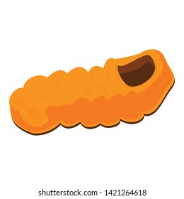 Sleeping bag icon. Cartoon of sleeping bag vector icon for web design isolated on white background