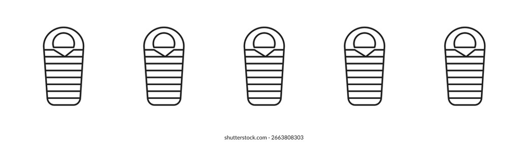 Diseño del icono del saco de dormir, logotipo, App, UI. Ilustración vectorial, EPS