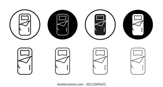 Sleeping bag icon Flat art illustration in outline