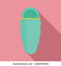 Sleeping bag icon. Flat illustration of sleeping bag vector icon for web design