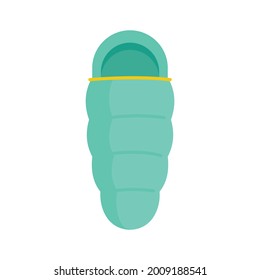 Sleeping bag icon. Flat illustration of sleeping bag vector icon isolated on white background