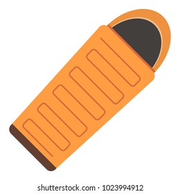 Sleeping bag icon, flat style