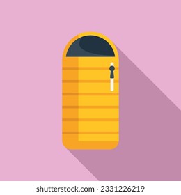Sleeping bag icon flat vector. Travel equipment. Forest outdoor