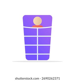 Icono del saco de dormir, Vector de color degradado. Diseño moderno y minimalista.