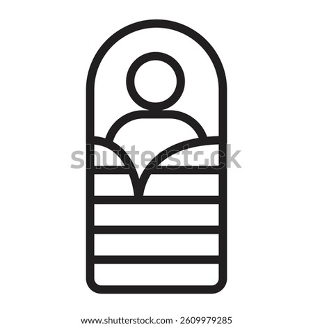 Sleeping bag icon Line Art Logo set