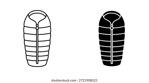 Sleeping bag icon. Line with editable stroke and flat for Web