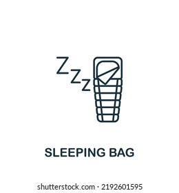 Sleeping Bag Icon. Line Simple Line Outdoor Recreation Icon For Templates, Web Design And Infographics