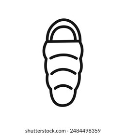 Sleeping bag icon linear vector graphics sign