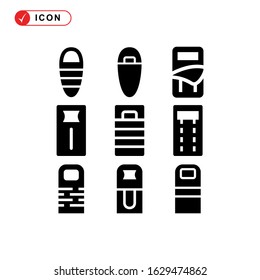 sleeping bag icon or logo isolated sign symbol vector illustration - Collection of high quality black style vector icons
