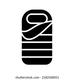 icono del saco de dormir o logotipo símbolo de señas aislado ilustración vectorial de alta calidad estilo negro iconos vectoriales
