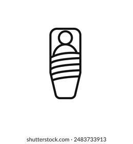 Sleeping bag icon outline collection in black