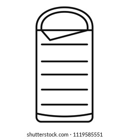 Sleeping bag icon. Outline illustration of sleeping bag vector icon for web design isolated on white background