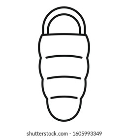 Sleeping bag icon. Outline sleeping bag vector icon for web design isolated on white background